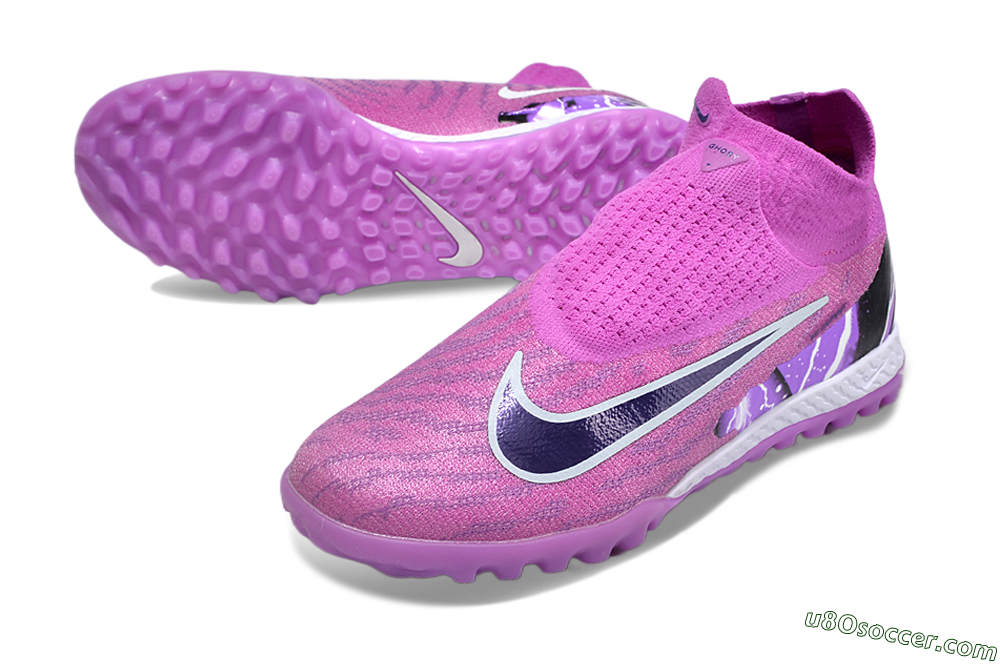 Nike Phantom GX Elite DF Link TF Artificial Turf Soccer Shoes - Purple/Black/White 3
