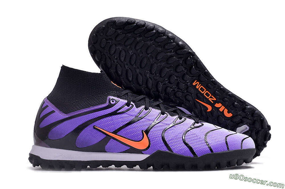 Nike Air Zoom Mercurial Superfly 9 Elite TF Artificial Turf Soccer Shoes - Purple/Black/Orange 1