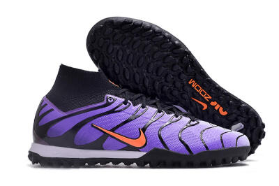Nike Air Zoom Mercurial Superfly 9 Elite TF Artificial Turf Soccer Shoes - Purple/Black/Orange