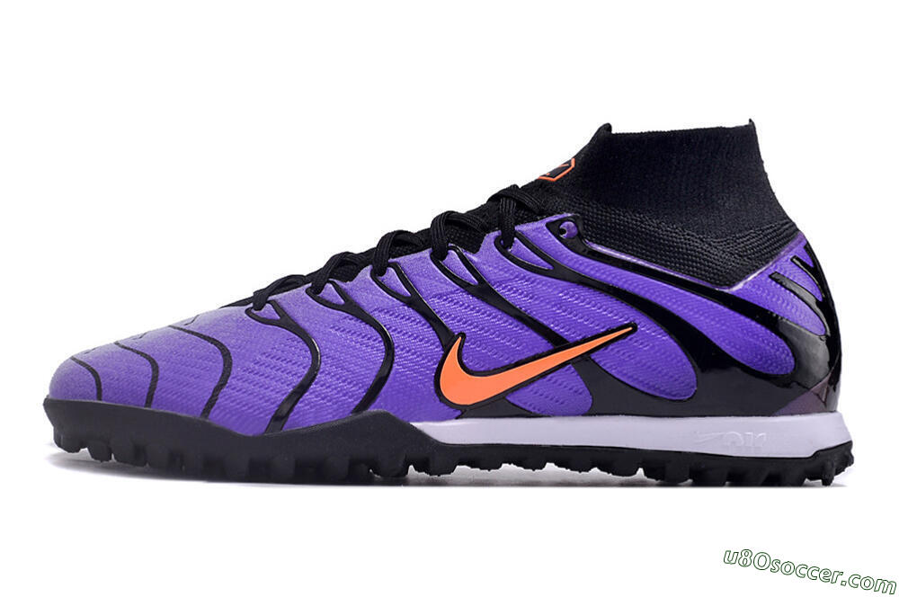 Nike Air Zoom Mercurial Superfly 9 Elite TF Artificial Turf Soccer Shoes - Purple/Black/Orange 2