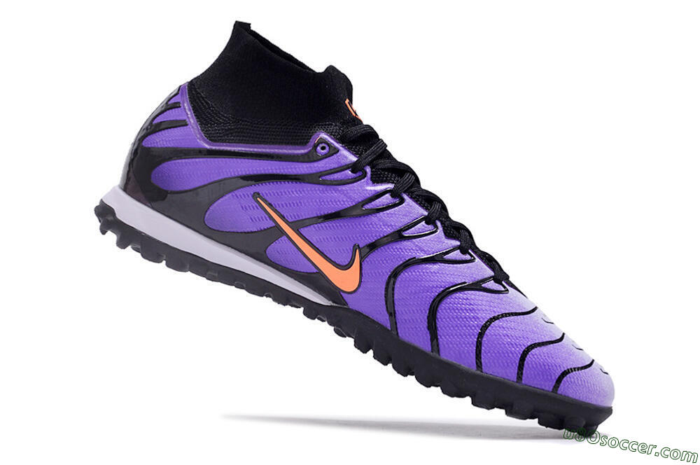 Nike Air Zoom Mercurial Superfly 9 Elite TF Artificial Turf Soccer Shoes - Purple/Black/Orange 4