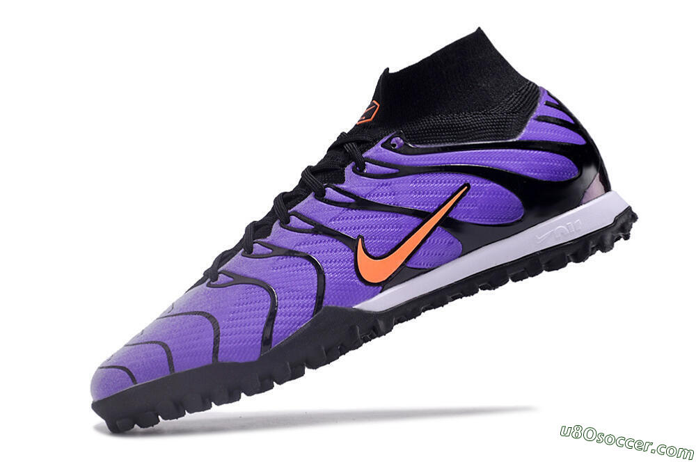 Nike Air Zoom Mercurial Superfly 9 Elite TF Artificial Turf Soccer Shoes - Purple/Black/Orange 5