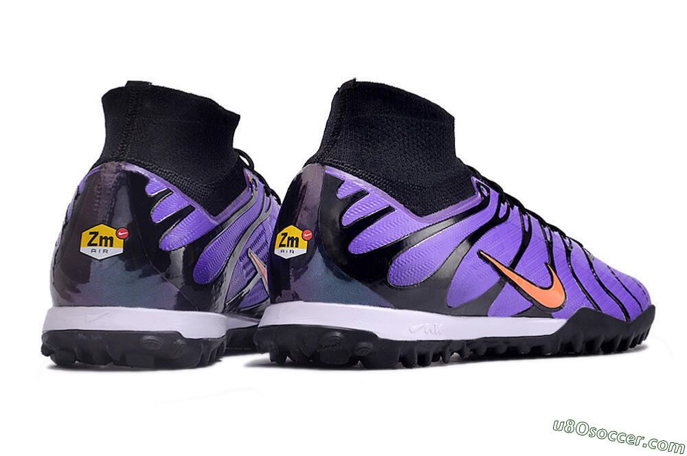 Nike Air Zoom Mercurial Superfly 9 Elite TF Artificial Turf Soccer Shoes - Purple/Black/Orange 6