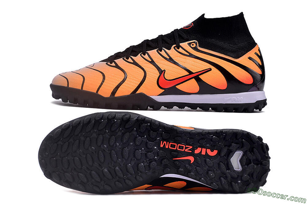 Nike Air Zoom Mercurial Superfly 9 Elite TF Artificial Turf Soccer Shoes - Orange/Black/Red 0