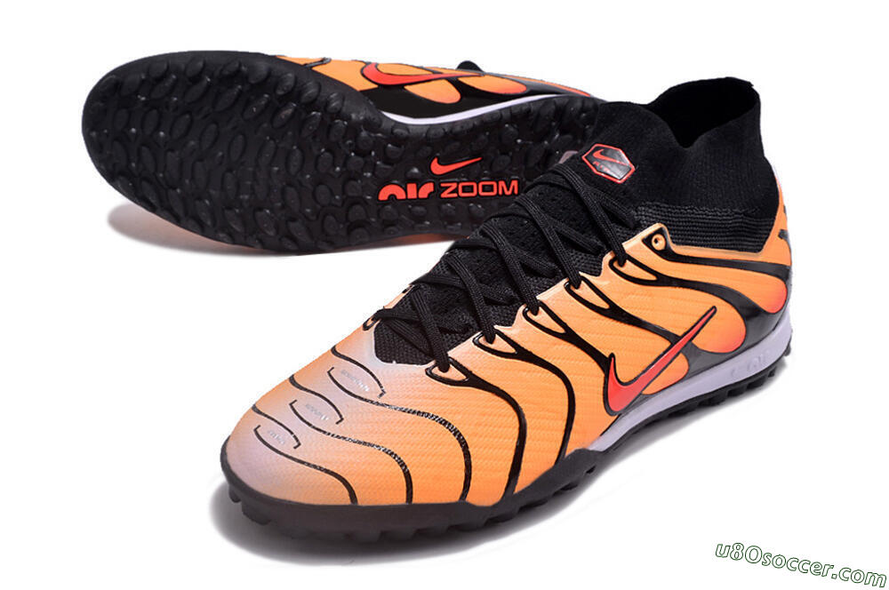 Nike Air Zoom Mercurial Superfly 9 Elite TF Artificial Turf Soccer Shoes - Orange/Black/Red 3