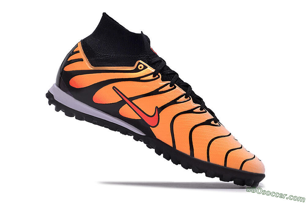 Nike Air Zoom Mercurial Superfly 9 Elite TF Artificial Turf Soccer Shoes - Orange/Black/Red 4