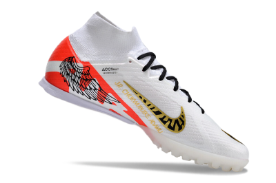 Nike Air Zoom Mercurial Superfly 9 Elite TF Artificial Turf Soccer Shoes - White/Red/Gold