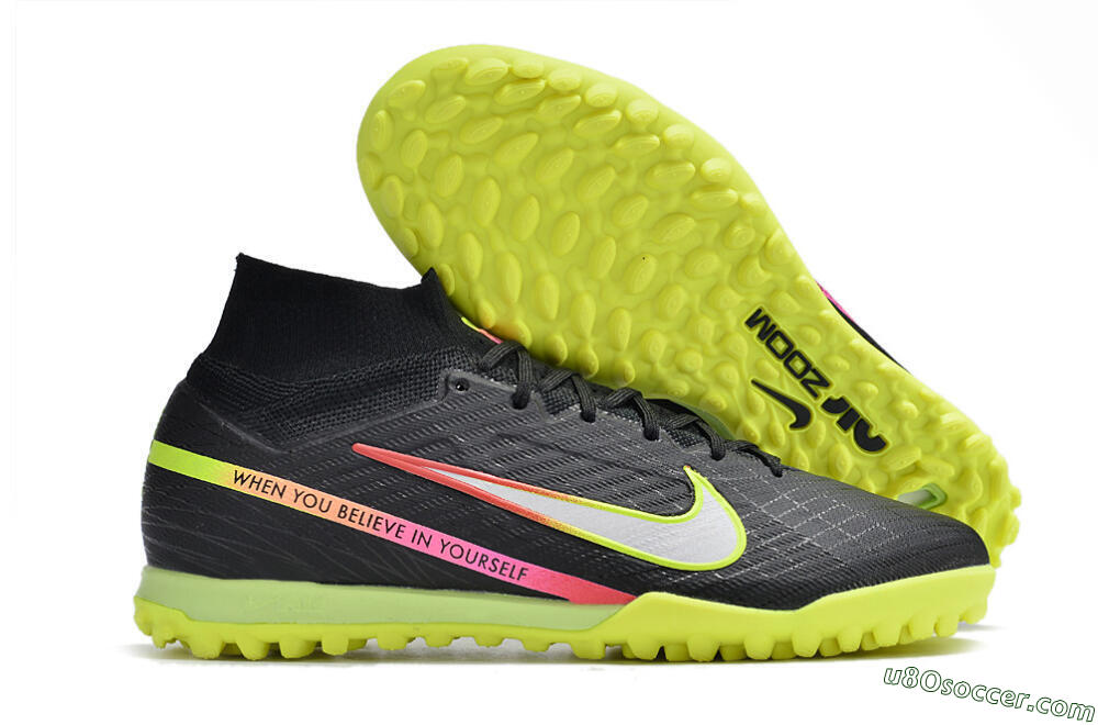 Nike Air Zoom Mercurial Superfly 9 Elite TF Artificial Turf Soccer Shoes - Black/Silver/Green/Red 1