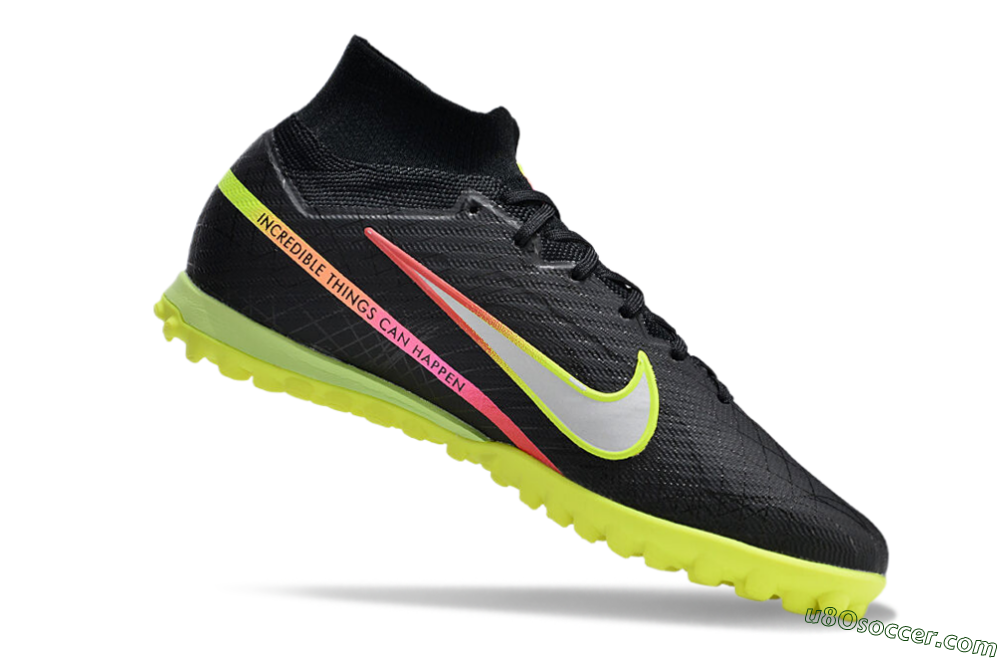 Nike Air Zoom Mercurial Superfly 9 Elite TF Artificial Turf Soccer Shoes - Black/Silver/Green/Red 4