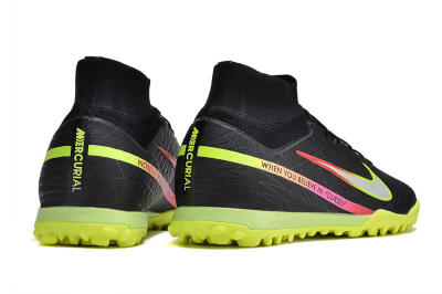 Nike Air Zoom Mercurial Superfly 9 Elite TF Artificial Turf Soccer Shoes - Black/Silver/Green/Red