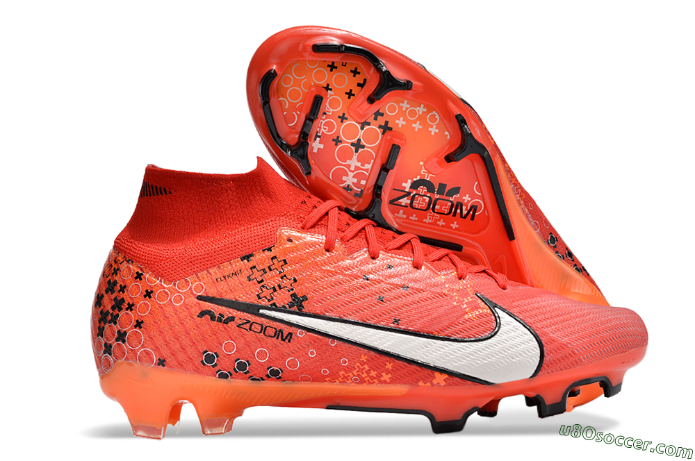 Nike Air Zoom Mercurial Superfly 9 Elite FG Firm Ground Soccer Cleats - Orange/White/Black 1