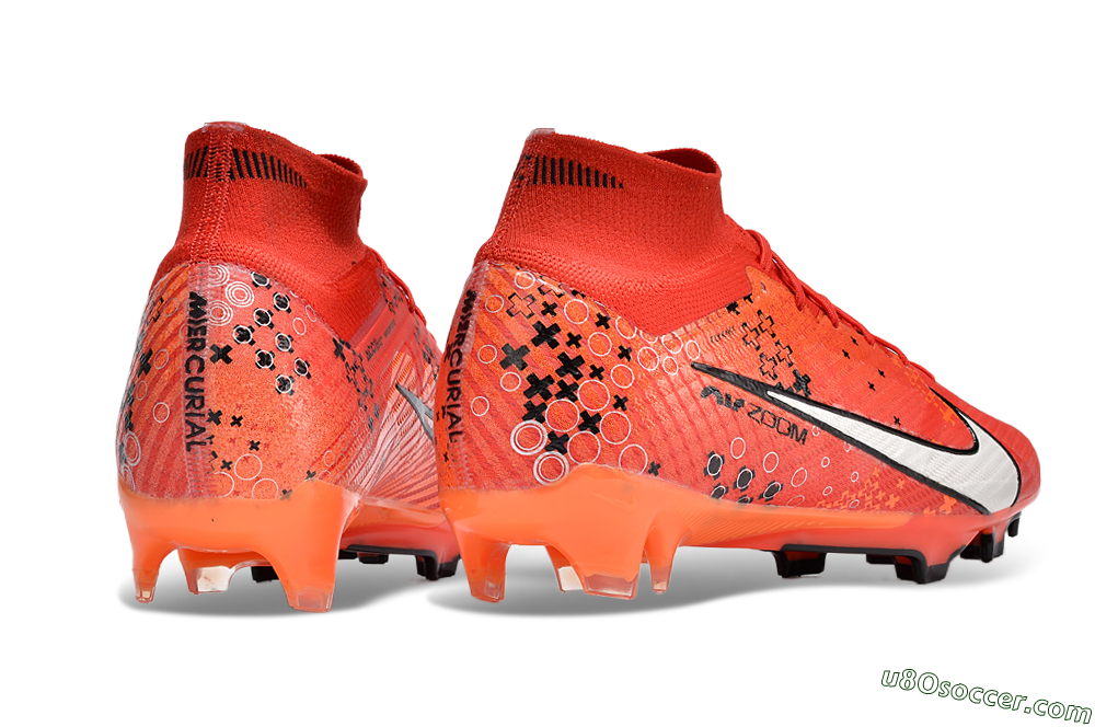 Nike Air Zoom Mercurial Superfly 9 Elite FG Firm Ground Soccer Cleats - Orange/White/Black 6