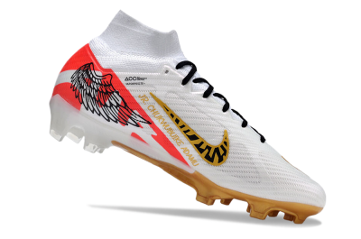 Nike Air Zoom Mercurial Superfly 9 Elite FG Firm Ground Soccer Cleats - White/Gold/Black/Red