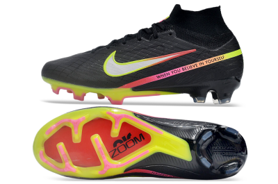 Nike Air Zoom Mercurial Superfly 9 Elite FG Firm Ground Soccer Cleats - Black/Silver/Green/Red