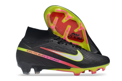 Nike Air Zoom Mercurial Superfly 9 Elite FG Firm Ground Soccer Cleats - Black/Silver/Green/Red