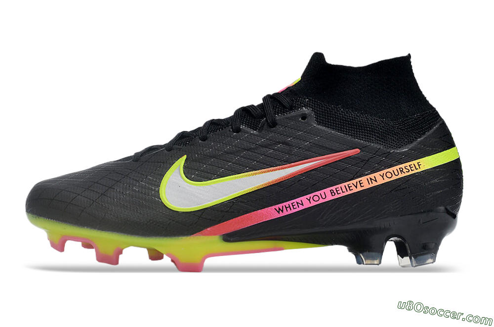 Nike Air Zoom Mercurial Superfly 9 Elite FG Firm Ground Soccer Cleats - Black/Silver/Green/Red 2