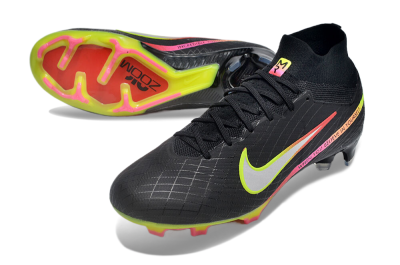 Nike Air Zoom Mercurial Superfly 9 Elite FG Firm Ground Soccer Cleats - Black/Silver/Green/Red