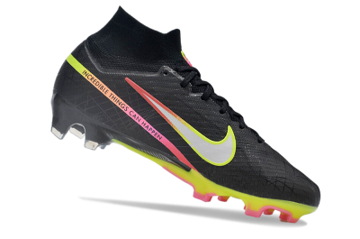 Nike Air Zoom Mercurial Superfly 9 Elite FG Firm Ground Soccer Cleats - Black/Silver/Green/Red