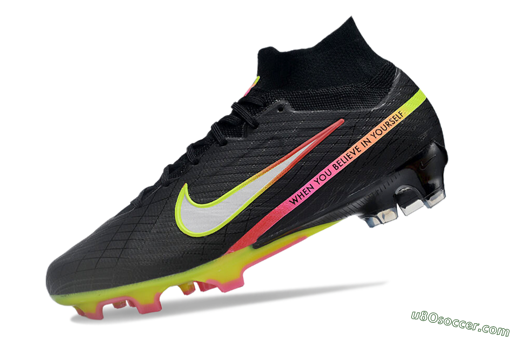 Nike Air Zoom Mercurial Superfly 9 Elite FG Firm Ground Soccer Cleats - Black/Silver/Green/Red 5