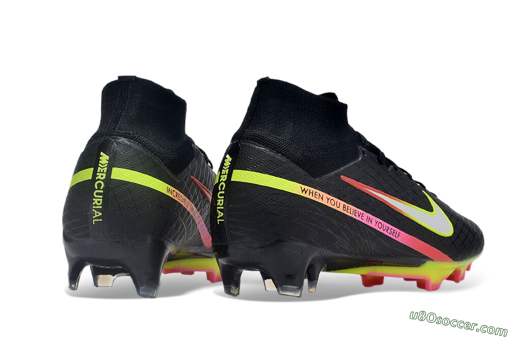 Nike Air Zoom Mercurial Superfly 9 Elite FG Firm Ground Soccer Cleats - Black/Silver/Green/Red 6