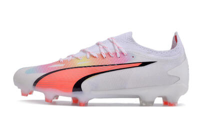 Puma Ultra Ultimate FG Firm Ground Soccer Cleats - White/Red/Black