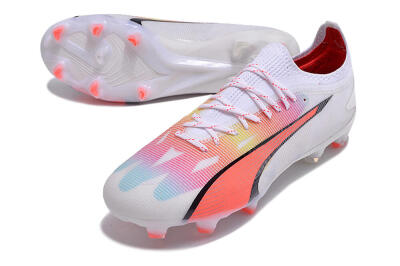 Puma Ultra Ultimate FG Firm Ground Soccer Cleats - White/Red/Black