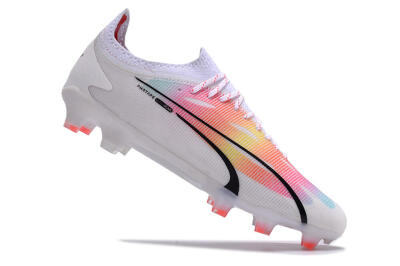 Puma Ultra Ultimate FG Firm Ground Soccer Cleats - White/Red/Black