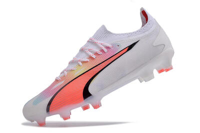 Puma Ultra Ultimate FG Firm Ground Soccer Cleats - White/Red/Black