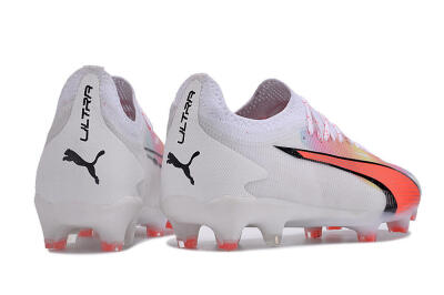 Puma Ultra Ultimate FG Firm Ground Soccer Cleats - White/Red/Black