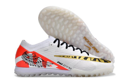 Nike Air Zoom Mercurial Vapor 15 Elite TF Artificial Turf Soccer Shoes - White/Red/Gold