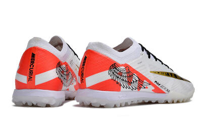 Nike Air Zoom Mercurial Vapor 15 Elite TF Artificial Turf Soccer Shoes - White/Red/Gold