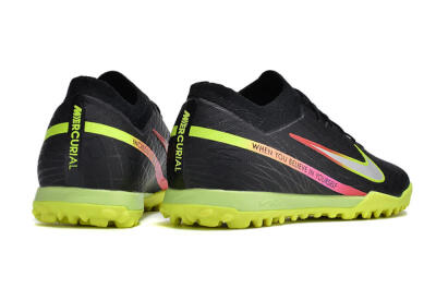 Nike Air Zoom Mercurial Vapor 15 Elite TF Artificial Turf Soccer Shoes - Black/Silver/Green/Red