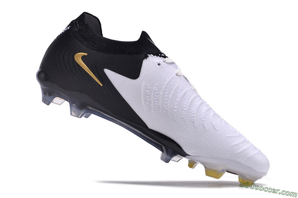 Nike Phantom Luna Elite Low FG Firm Ground Soccer Cleats - White/Black/Gold 4