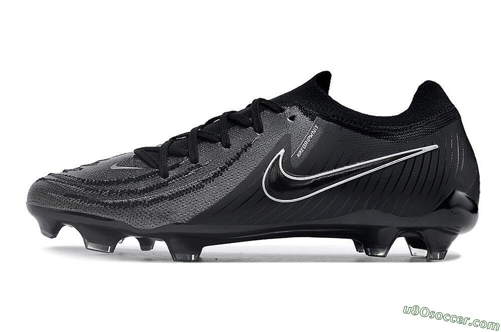 Nike Phantom Luna Elite Low FG Firm Ground Soccer Cleats - Grey/Black/White 2
