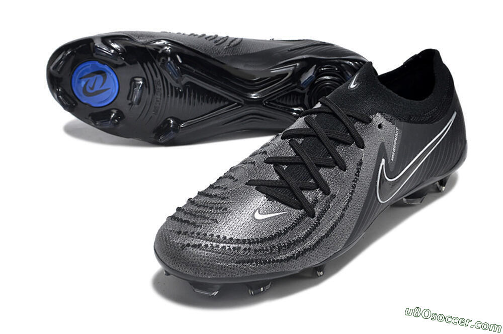 Nike Phantom Luna Elite Low FG Firm Ground Soccer Cleats - Grey/Black/White 3
