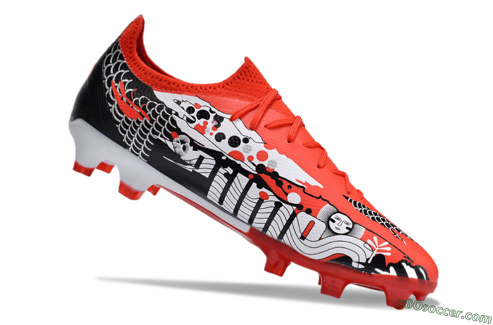 Puma Ultra Ultimate FG Firm Ground Soccer Cleats - Red/White/Black 4