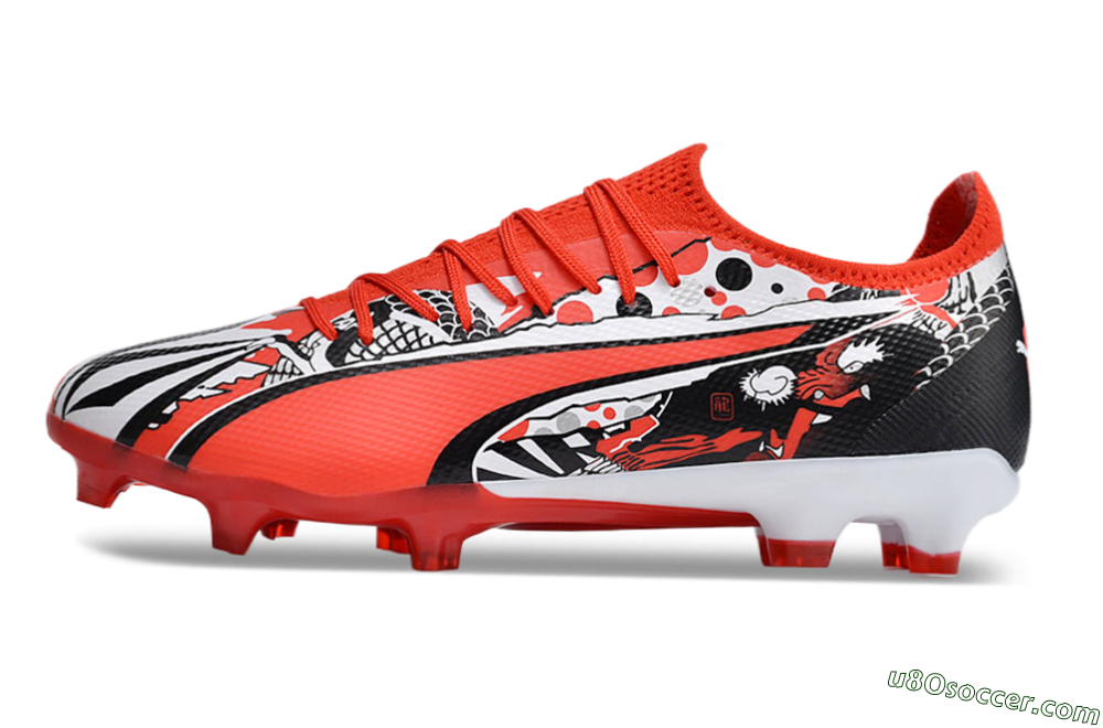 Puma Ultra Ultimate FG Firm Ground Soccer Cleats - Red/White/Black 2