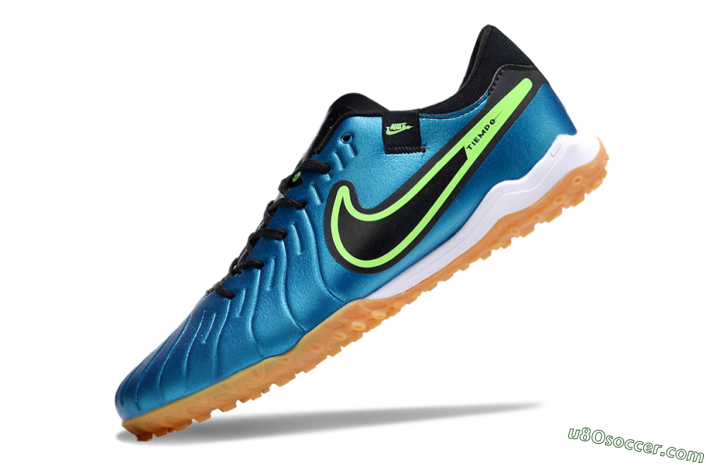 Nike Tiempo Legend 10 Pro TF Artificial Turf Soccer Shoes - Jade/Black/Yellow 5