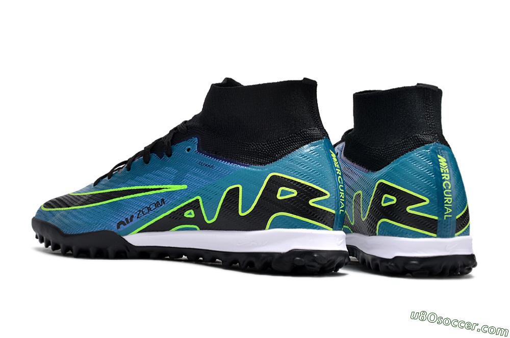 Nike Air Zoom Mercurial Superfly 9 Elite TF Artificial Turf Soccer Shoes - Blue/Yellow/Black 4