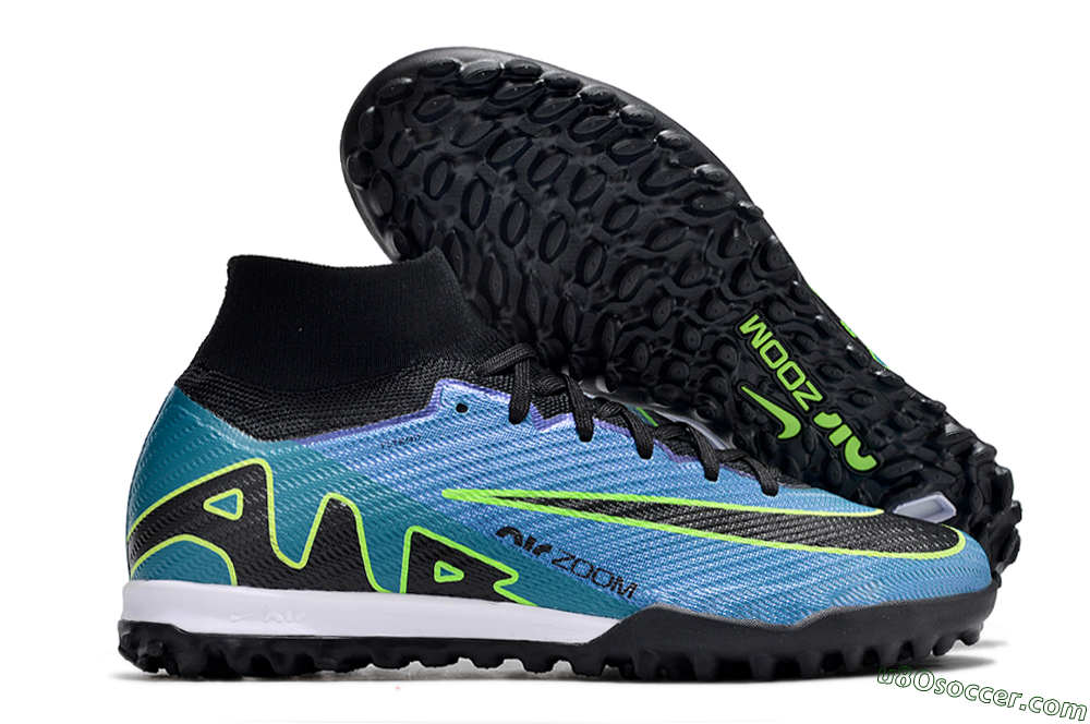Nike Air Zoom Mercurial Superfly 9 Elite TF Artificial Turf Soccer Shoes - Blue/Yellow/Black 1