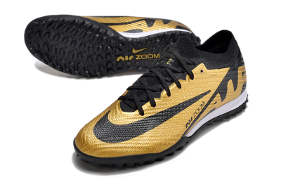 Nike Air Zoom Mercurial Vapor 15 Elite TF Artificial Turf Soccer Shoes - Gold/Black/White