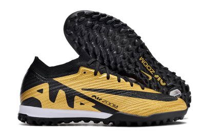 Nike Air Zoom Mercurial Vapor 15 Elite TF Artificial Turf Soccer Shoes - Gold/Black/White