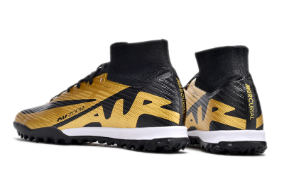 Nike Air Zoom Mercurial Superfly 9 Elite TF Artificial Turf Soccer Shoes - Gold/Black/White
