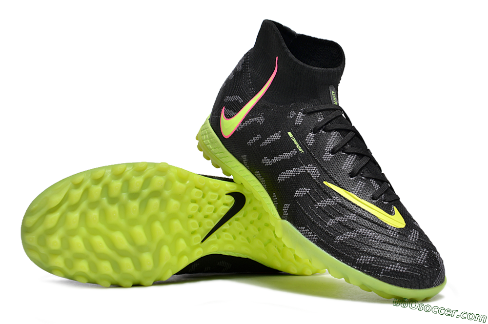 Nike Phantom Luna 2 Elite TF Artificial Turf Soccer Shoes - Black/Yellow/Pink 3