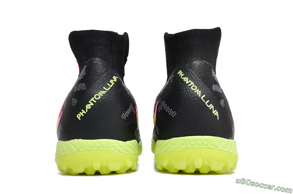 Nike Phantom Luna 2 Elite TF Artificial Turf Soccer Shoes - Black/Yellow/Pink 4