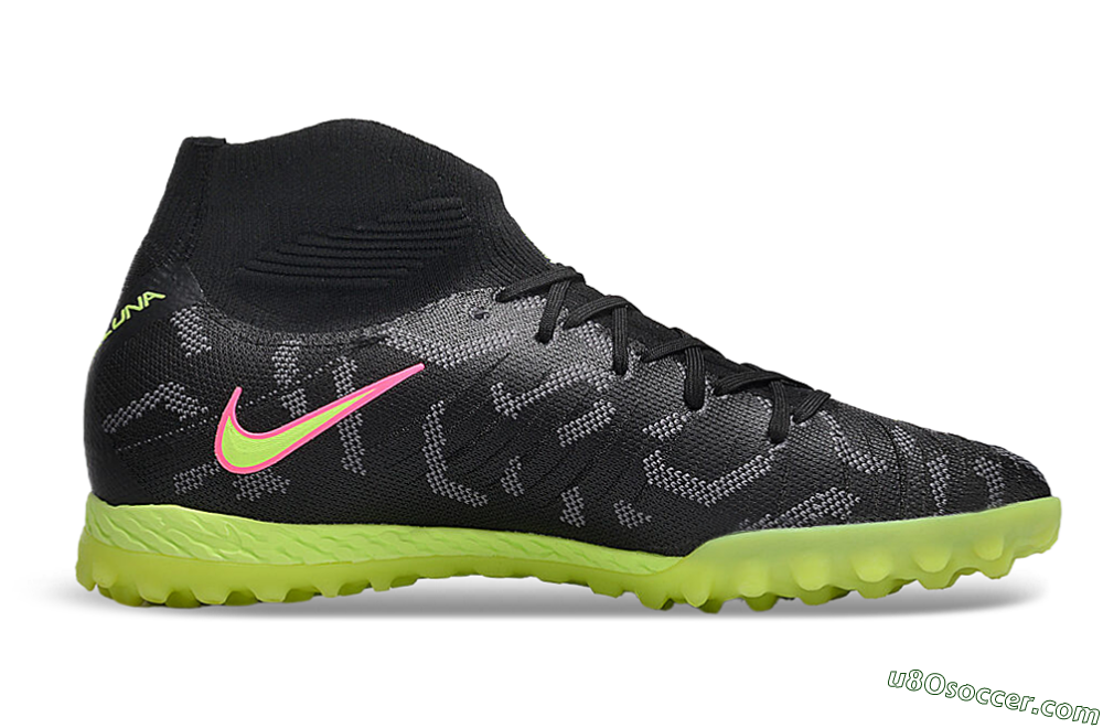 Nike Phantom Luna 2 Elite TF Artificial Turf Soccer Shoes - Black/Yellow/Pink 6