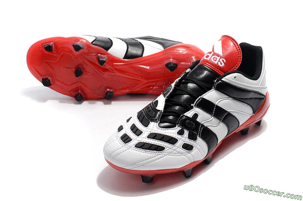 Adidas Predator Accelerator Electricity FG Firm Ground Soccer Cleats - White/Black/Red 3
