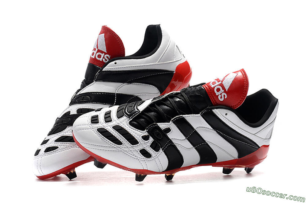 Adidas Predator Accelerator Electricity FG Firm Ground Soccer Cleats - White/Black/Red 6