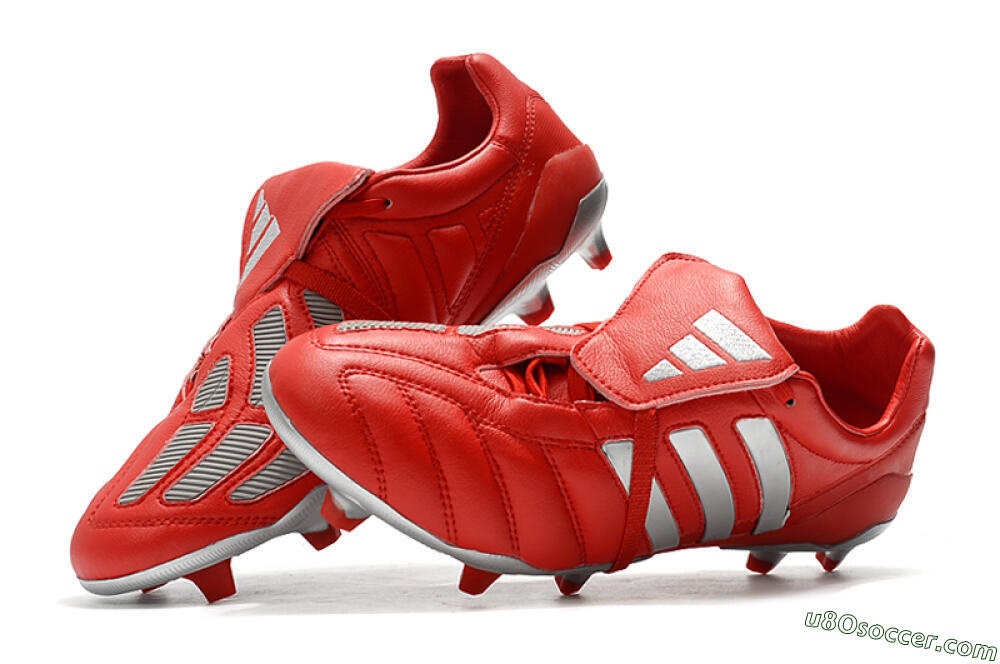 Adidas Predator Mania FG Firm Ground Soccer Cleats - Red/Silver 6
