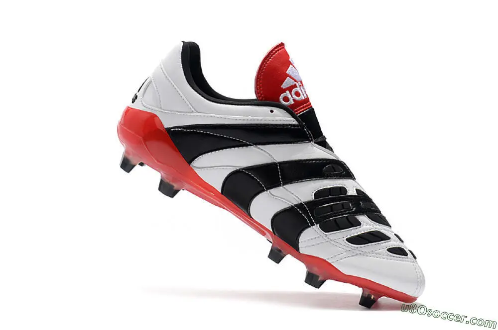 Electricity FG Soccer Cleats: White, Black, Red Ultimate